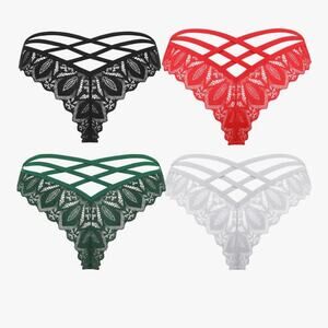 NWT Avidlove Womens Underwear Lace Cheeky Panties Criss Cross Back bikini 4pk XL